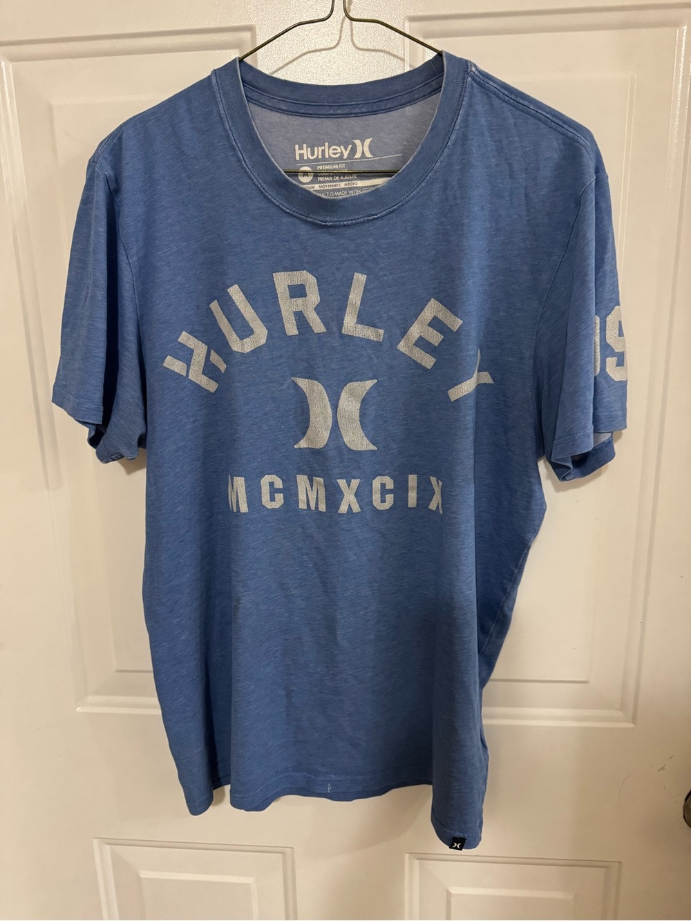 Hurley Men’s Blue Logo Graphic Short Sleeve Tee